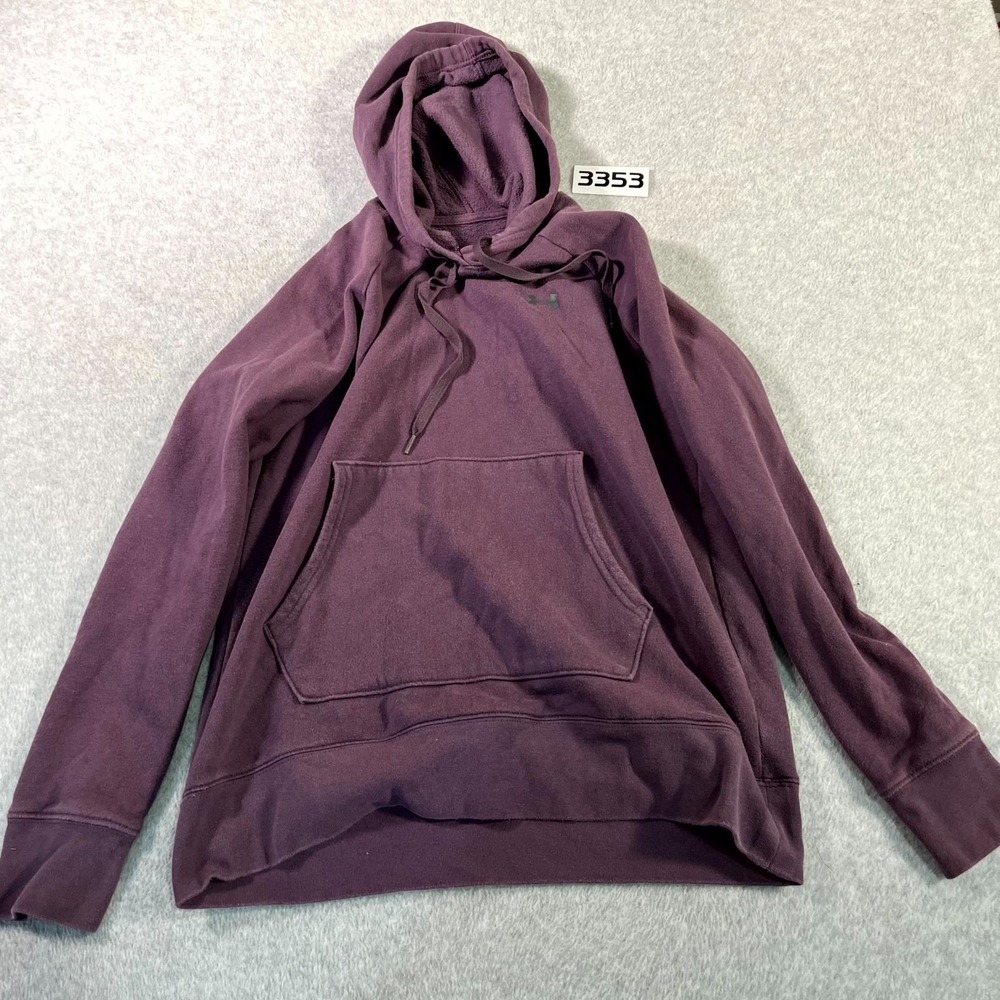 Under Armour Heatgear Hoodie Womens Small Purple Fleece Lined Raglan Sleeve